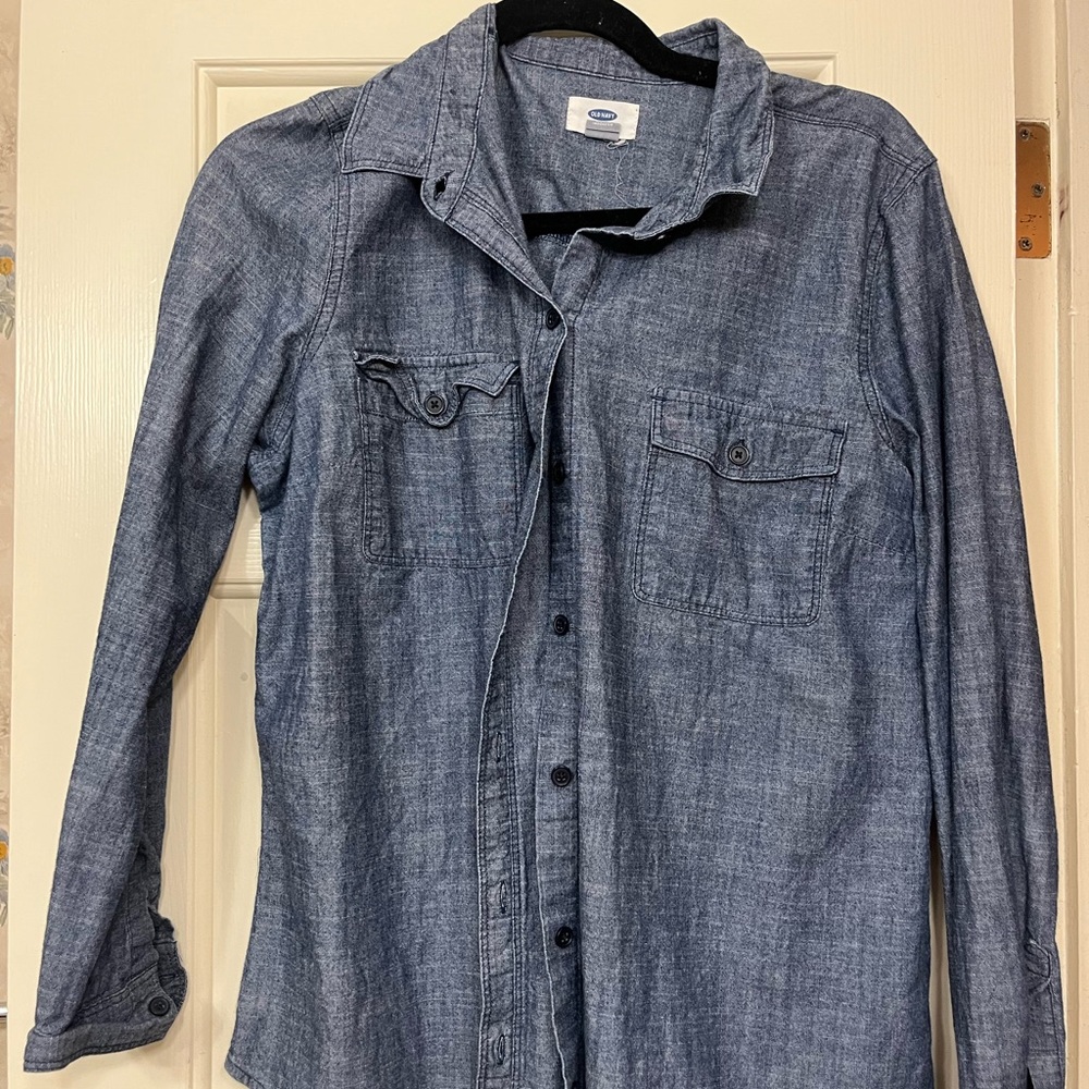Blue Denim Button-Up Shirt